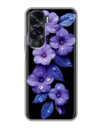Чехол для Huawei Honor 90 Lite с картинкой «Фиолетовые цветы с росою»