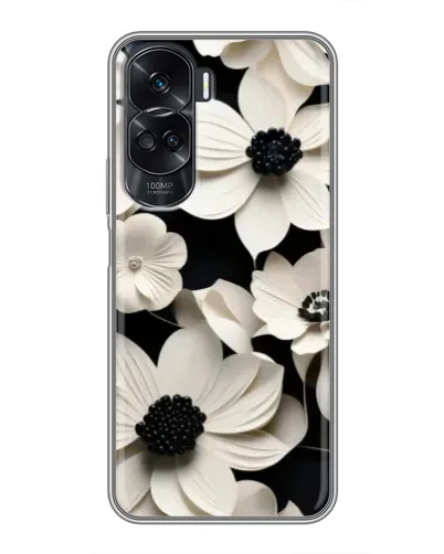 Чехол для Huawei Honor 90 Lite с картинкой «Объемные белые цветы»
