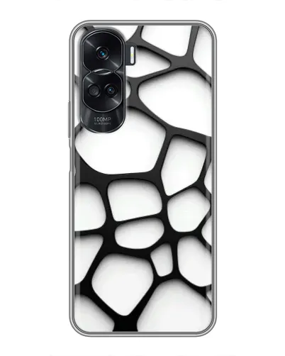 Чехол для Huawei Honor 90 Lite с картинкой «Белая объемная сетка»