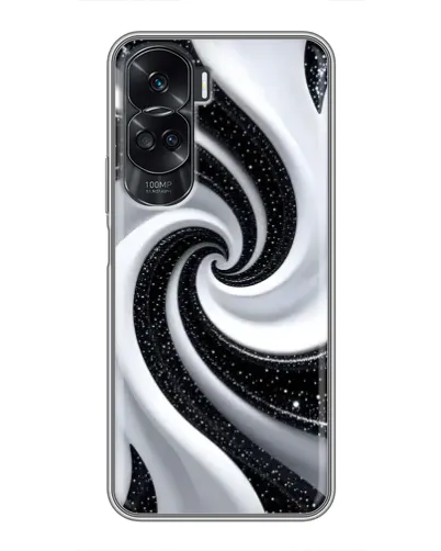 Чехол для Huawei Honor 90 Lite с картинкой «Черно-белая спираль»