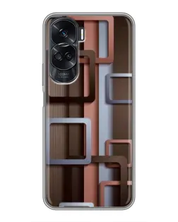 Чохол для Huawei Honor 90 Lite з картинкою «Коричневі об'ємні квадрати» Чохол для Huawei Honor 90 Lite з картинкою «Коричневі об'ємні квадрати»