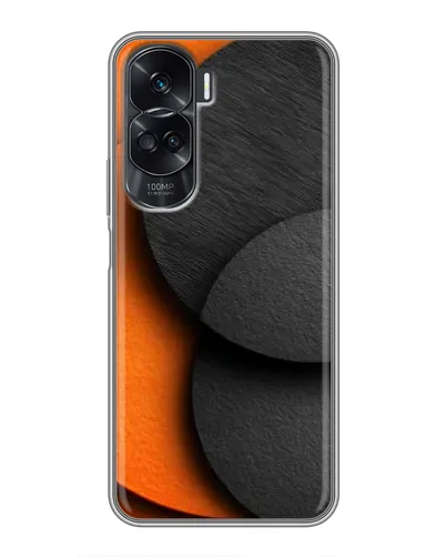 Чехол для Huawei Honor 90 Lite с картинкой «Геометрия оранжевых кругов»