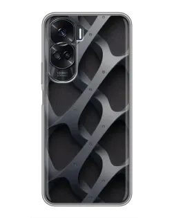Чехол для Huawei Honor 90 Lite с картинкой «Объемное серое плетение»