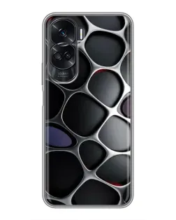 Чехол для Huawei Honor 90 Lite с картинкой «Объемная темная решетка»
