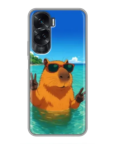 Чехол для Huawei Honor 90 Lite с картинкой «Морская капибара» Чехол для Huawei Honor 90 Lite с картинкой «Морская капибара»