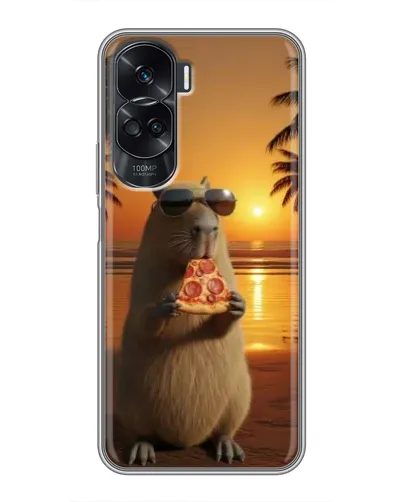 Чехол для Huawei Honor 90 Lite с картинкой «Капибара с пиццей» Чехол для Huawei Honor 90 Lite с картинкой «Капибара с пиццей»
