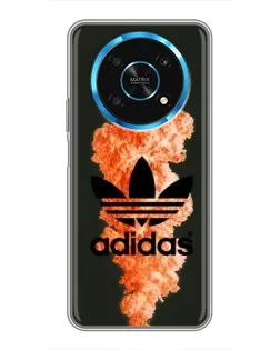 Чехол для Huawei Honor Magic 6 Lite 5G с картинкой «Оранжевый дым Adidas»
