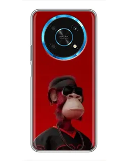 Чехол для Huawei Honor Magic 6 Lite 5G с картинкой «Bored Ape в красном»