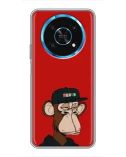 Чехол для Huawei Honor Magic 6 Lite 5G с картинкой «Bored Ape — красный фон»