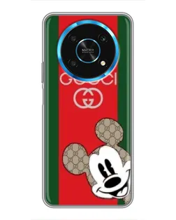 Чехол для Huawei Honor Magic 6 Lite 5G с картинкой «Gucci — полосы и Микки»