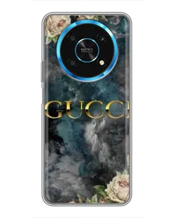 Чехол для Huawei Honor Magic 6 Lite 5G с картинкой «Абстрактные цветы Gucci»