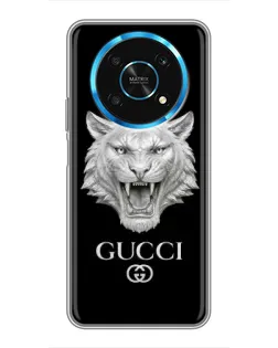 Чехол для Huawei Honor Magic 6 Lite 5G с картинкой «Gucci — серебряный лев»