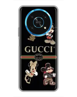 Чехол для Huawei Honor Magic 6 Lite 5G с картинкой «Gucci — герои Disney и монограмма»