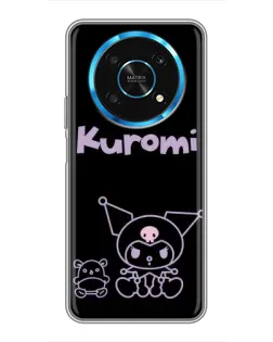 Чехол для Huawei Honor Magic 6 Lite 5G с картинкой «Kuromi — черный минимализм»