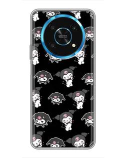 Чехол для Huawei Honor Magic 6 Lite 5G с картинкой «Черный паттерн Kuromi»