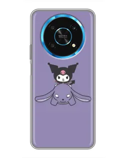 Чехол для Huawei Honor Magic 6 Lite 5G с картинкой «Kuromi на лиловом фоне»