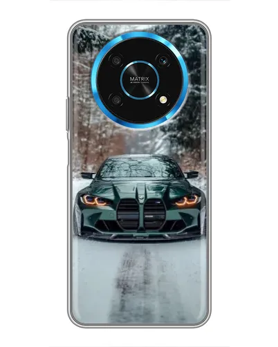 Чехол для Huawei Honor Magic 6 Lite 5G с картинкой «BMW в зимнем лесу»