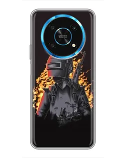 Чехол для Huawei Honor Magic 6 Lite 5G с картинкой «PUBG — огненный силуэт»