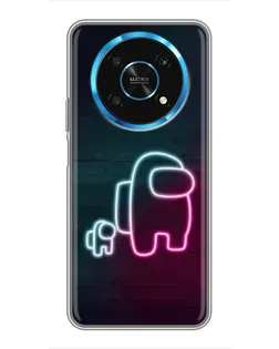 Чехол для Huawei Honor Magic 6 Lite 5G с картинкой «Among Us неон-арт»
