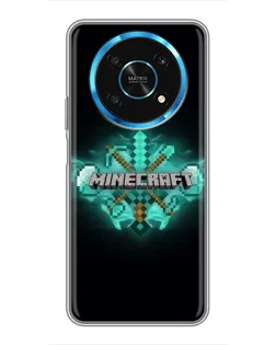 Чехол для Huawei Honor Magic 6 Lite 5G с картинкой «Minecraft Diamond лого»