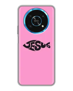 Чехол для Huawei Honor Magic 6 Lite 5G с картинкой «Розовый символ  Jesus»