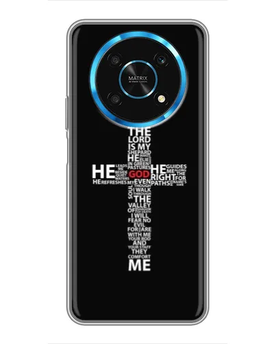 Чехол для Huawei Honor Magic 6 Lite 5G с картинкой «Текстовый крест» Чехол для Huawei Honor Magic 6 Lite 5G с картинкой «Текстовый крест»