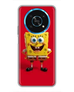 Чехол для Huawei Honor Magic 6 Lite 5G с картинкой «Спанч Боб на красном»