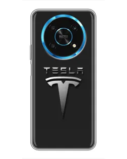 Чехол для Huawei Honor Magic 6 Lite 5G с картинкой «Стальной логотип Tesla»