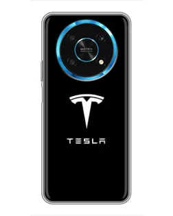 Чехол для Huawei Honor Magic 6 Lite 5G с картинкой «Tesla White Logo»