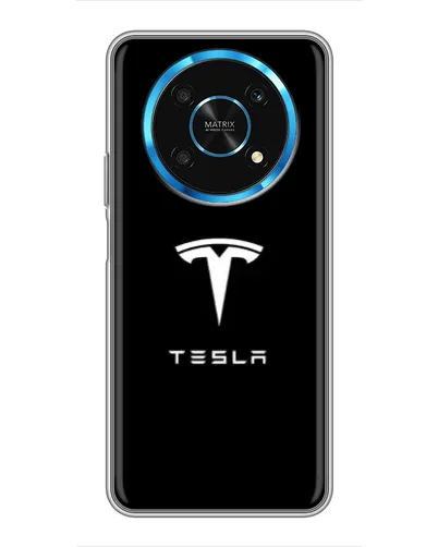 Чехол для Huawei Honor Magic 6 Lite 5G с картинкой «Tesla White Logo»