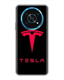 Чехол для Huawei Honor Magic 6 Lite 5G с картинкой «Tesla Red Logo»