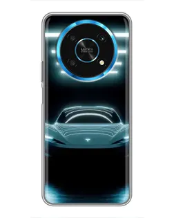 Чехол для Huawei Honor Magic 6 Lite 5G с картинкой «Tesla в неоне»