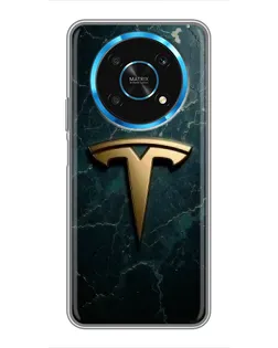 Чехол для Huawei Honor Magic 6 Lite 5G с картинкой «Мраморная Tesla Gold»