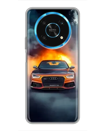 Чехол для Huawei Honor Magic 6 Lite 5G с картинкой «Audi в огненном дыму»