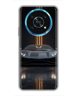 Чехол для Huawei Honor Magic 6 Lite 5G с картинкой «Lamborghini золотые линии»
