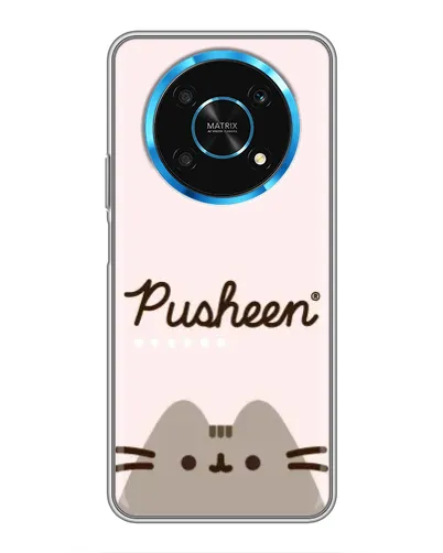 Чехол для Huawei Honor Magic 6 Lite 5G с картинкой «Pusheen логотип»
