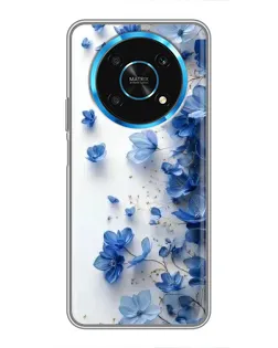 Чехол для Huawei Honor Magic 6 Lite 5G с картинкой «Голубой цветочный каскад»