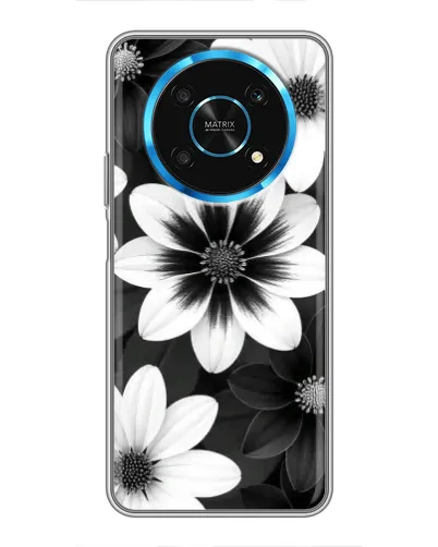 Чехол для Huawei Honor Magic 6 Lite 5G с картинкой «Монохромные астры»