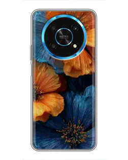 Чехол для Huawei Honor Magic 6 Lite 5G с картинкой «Яркая сине-оранжевая флора» Чехол для Huawei Honor Magic 6 Lite 5G с картинкой «Яркая сине-оранжевая флора»