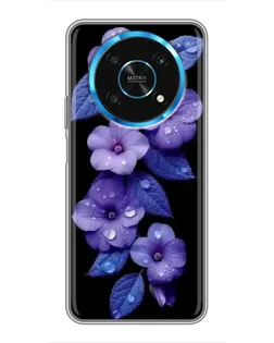 Чехол для Huawei Honor Magic 6 Lite 5G с картинкой «Фиолетовые цветы с росою»