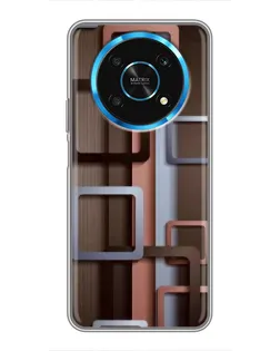Чехол для Huawei Honor Magic 6 Lite 5G с картинкой «Коричневые объемные квадраты»