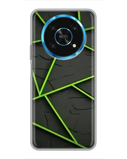 Чехол для Huawei Honor Magic 6 Lite 5G с картинкой «Зеленые геометрические линии»