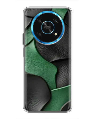 Чехол для Huawei Honor Magic 6 Lite 5G с картинкой «Зеленые кожаные волны»