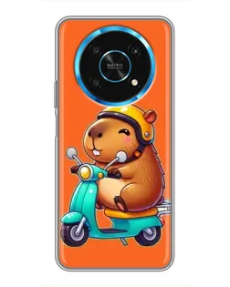 Чехол для Huawei Honor Magic 6 Lite 5G с картинкой «Капибара на скутере»