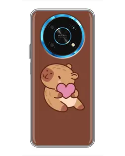 Чехол для Huawei Honor Magic 6 Lite 5G с картинкой «Капибара с сердцем»