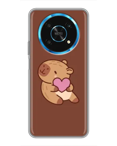 Чехол для Huawei Honor Magic 6 Lite 5G с картинкой «Капибара с сердцем»