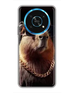Чехол для Huawei Honor Magic 6 Lite 5G с картинкой «Капибара золотая цепь»