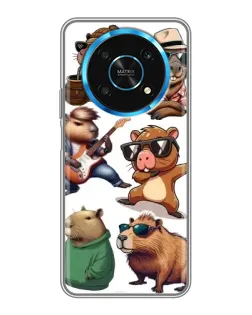 Чехол для Huawei Honor Magic 6 Lite 5G с картинкой «Крутые капибары музыканты»