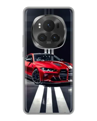 Чехол для Huawei Honor Magic 6 Pro с картинкой «Красная BMW на дороге»