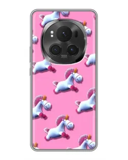 Чехол для Huawei Honor Magic 6 Pro с картинкой «Единороги на розовом»